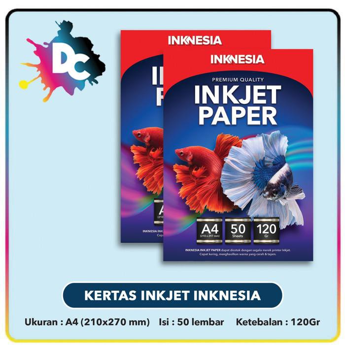 

Kertas / Kertas Inkjet / Inkjet Paper Inknesia A4 120Gr Isi 50 Lembar - 110Gr