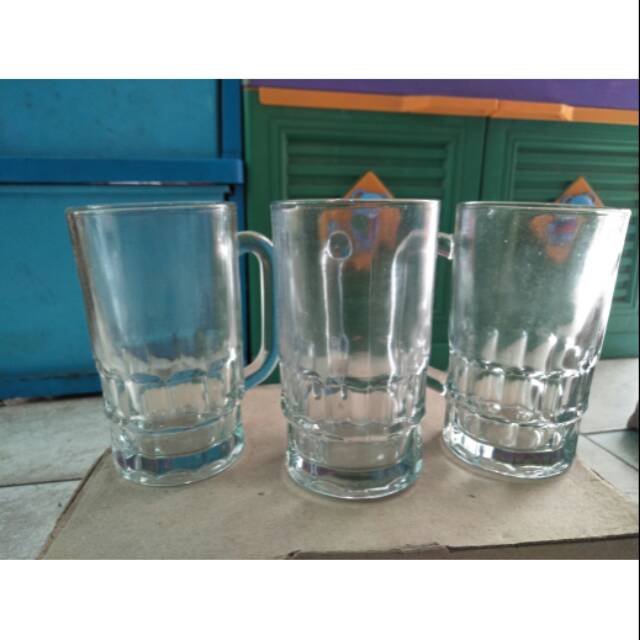 Gelas Teh Warteg Es Bir Beer Kaca Beling Gagang 620 Ml Shopee Indonesia 3216