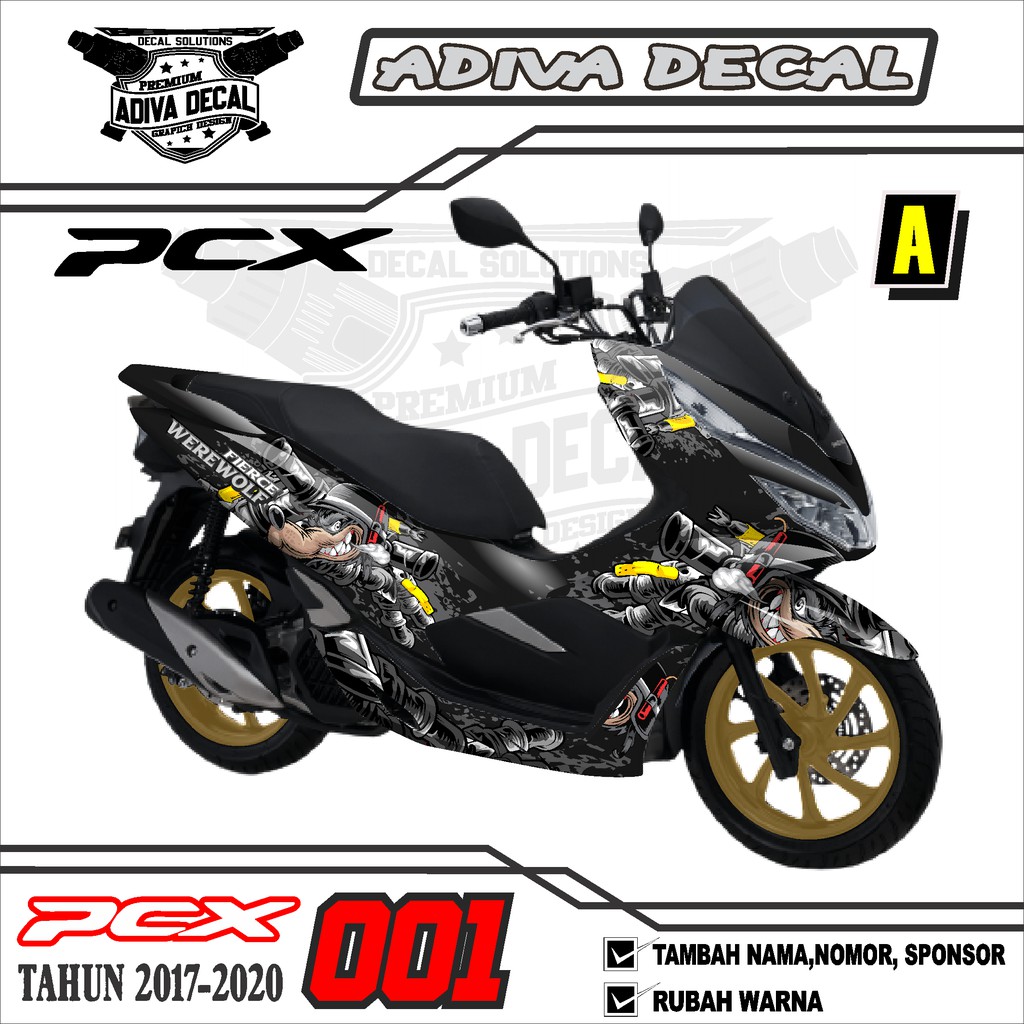 DECAL STICKER PCX WIREWOLF 2017-2020 - DEKAL STIKER PCX 001
