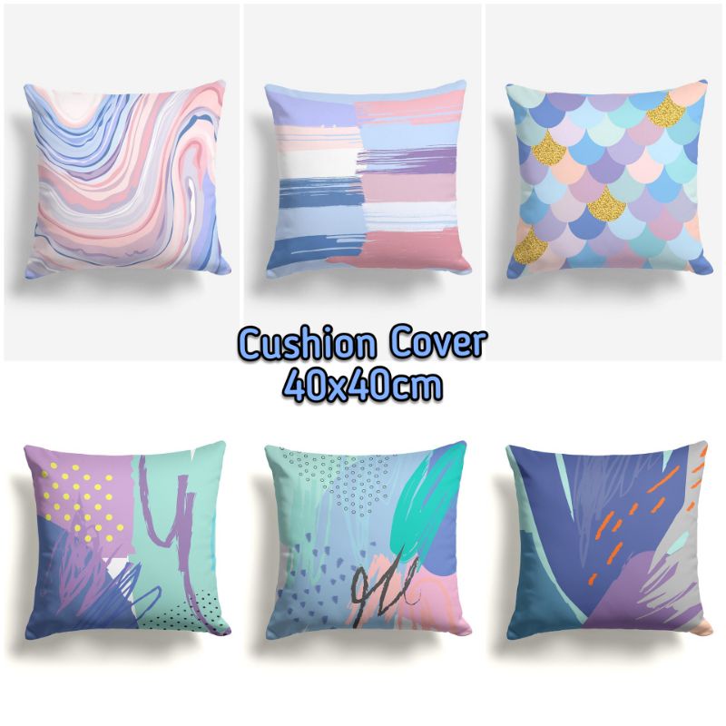 SARUNG BANTAL SOFA PRINT MOTIF LILAC PINKY ABSTRAK SERIES 40X40 CM