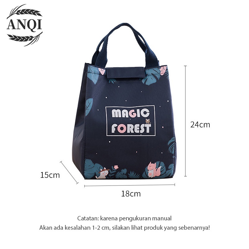 ANQI 1888 COOLER BAG UNICORN PEREKAT VELCRO TAS BEKAL LUNCH BOX BESAR MURAH LUNCH BAG BEKAL SEKOLAH VS-39