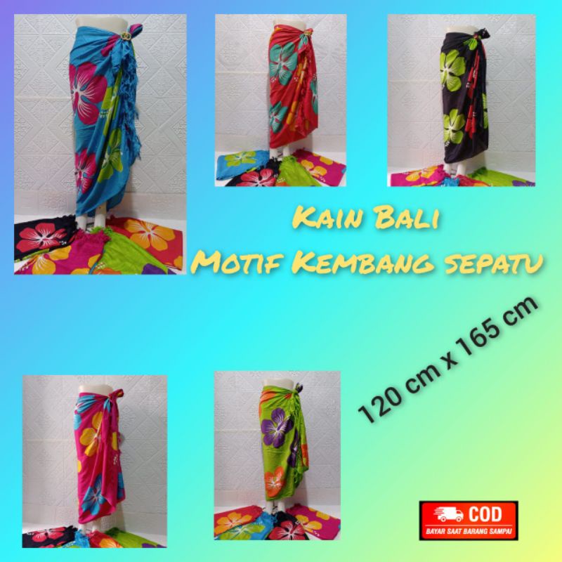 Grosir Sarung Pantai//Selimut Bali//Selendang Pantai//Kain Murah//Kain Warna//Kain Batik//Motif Kembang Sepatu