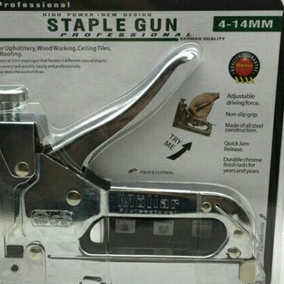 

Flash sale 12.12 Staple Gun Tembak Tacker Staples Stepler Hekter mollar 3in1 jok kulit kardus ㅈ