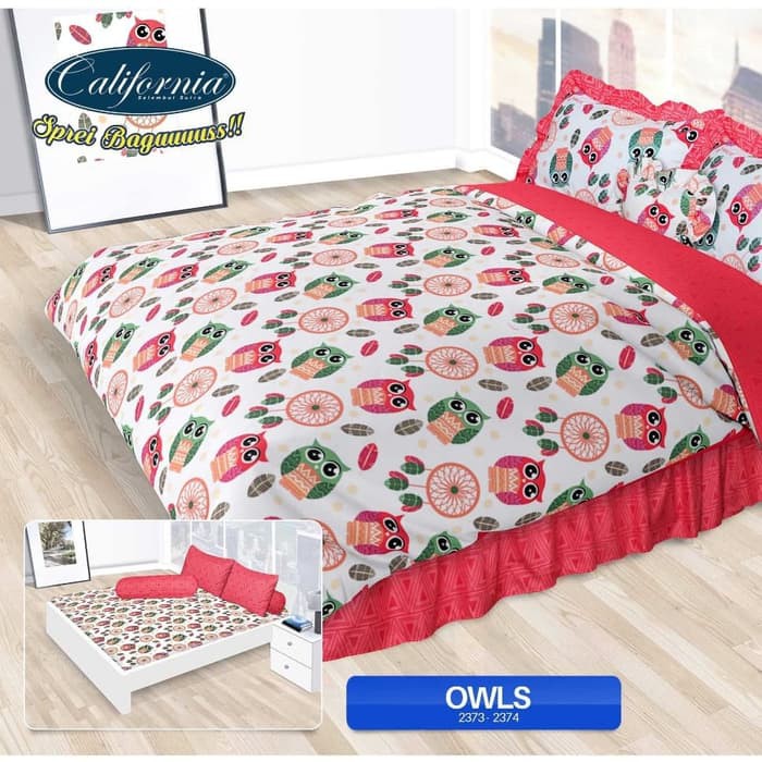 BEDCOVER SET CALIFORNIA KING 180X200 OWLS - BED COVER SET 180 X 200
