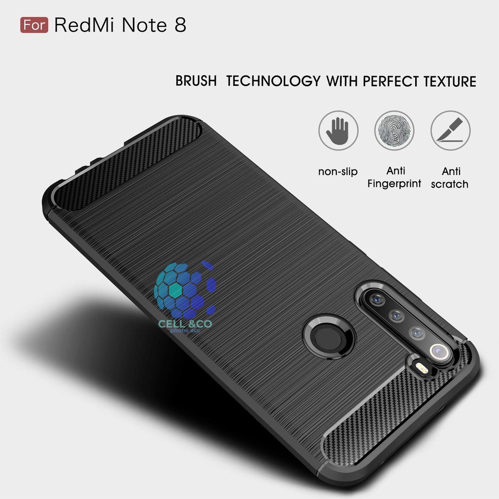 CASE CARBON XIAOMI REDMI NOTE 8 casing hp silikon softcase case premium carbon cover