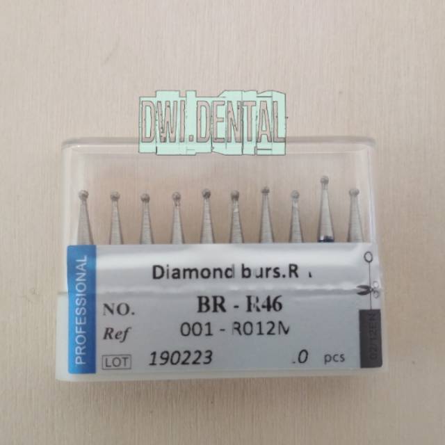 Diamond bur latihan Low speed inverted round fisure flame tapered cone