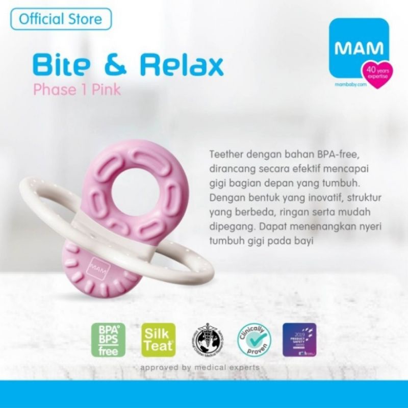 MAM Teether Bite &amp; Relax Phase 1 / Gigitan Bayi (Tersedia varian warna)