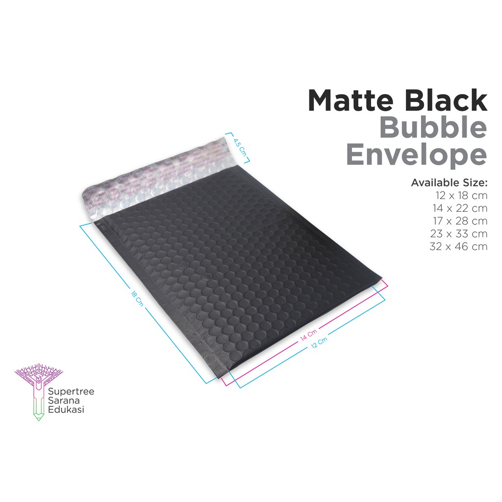 

Amplop Bubble Black Doff 12 x 18 Cm ( Isi 25 lembar )
