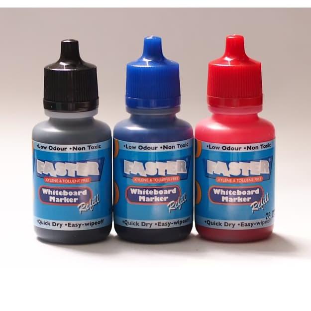 

New Product|SQ14|Faster Refill Ink W500 Whiteboard Marker isi 12 botol-Black,Blue&Red