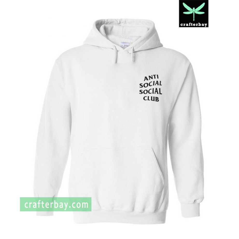 Hoodie Fashion Anti sosial sosial club Little Black - White Prem