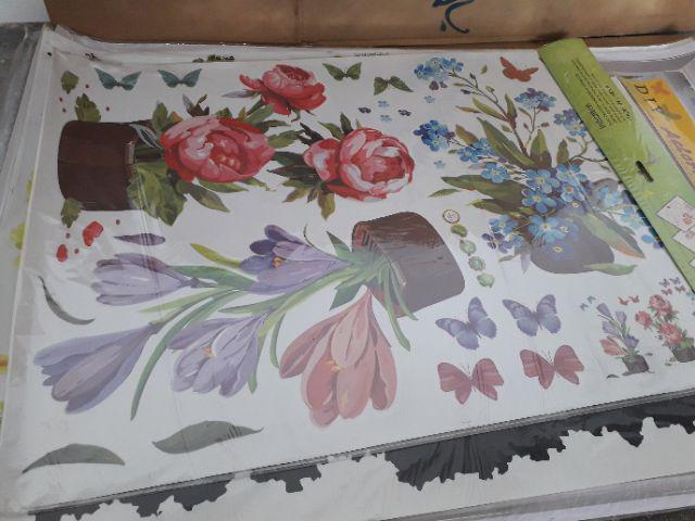 Evanurita Wall Sticker Pot Bunga Dan Kupu Stiker Dinding Wallpaper Hiasan Dinding L Ay7274