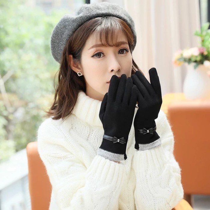 Sarung tangan bulu musim dingin wanitaWinter touchscreen gloves women