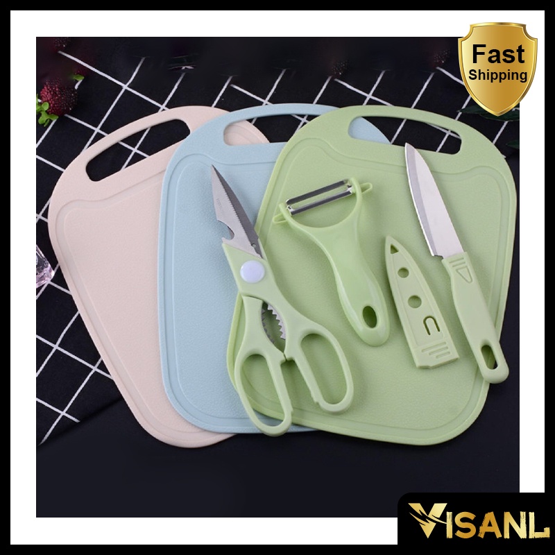 4PCS PISAU SET Pisau Keramik Talenan Set Knife Pisau Buah - ANTI KARAT - SUPER TAJAM