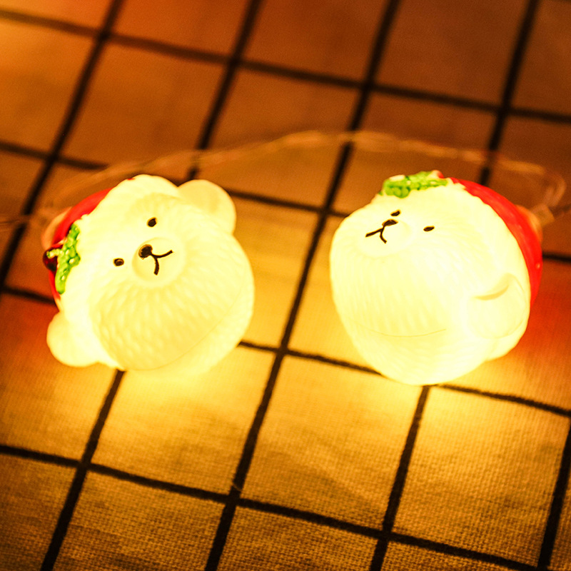 Lampu String Natal LED Jendela Pemandangan Meriah 1.5/3M Warm white lighting Motif Badut Snowman Dekorasi