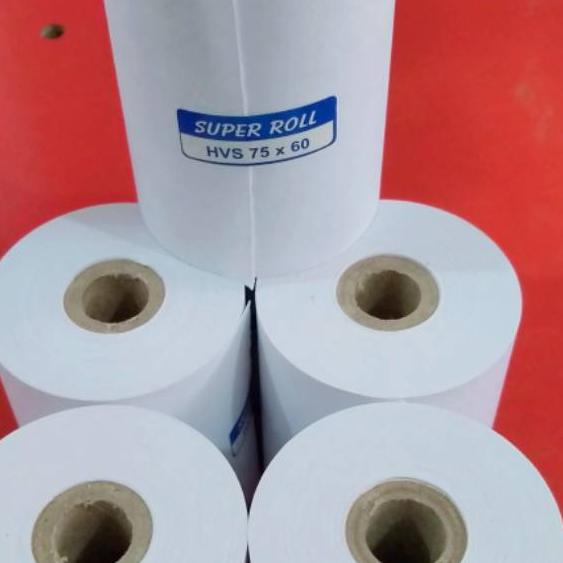 

Special Kertas kasir hvs 1ply 75x60 isi 1 pak 10 roll ,