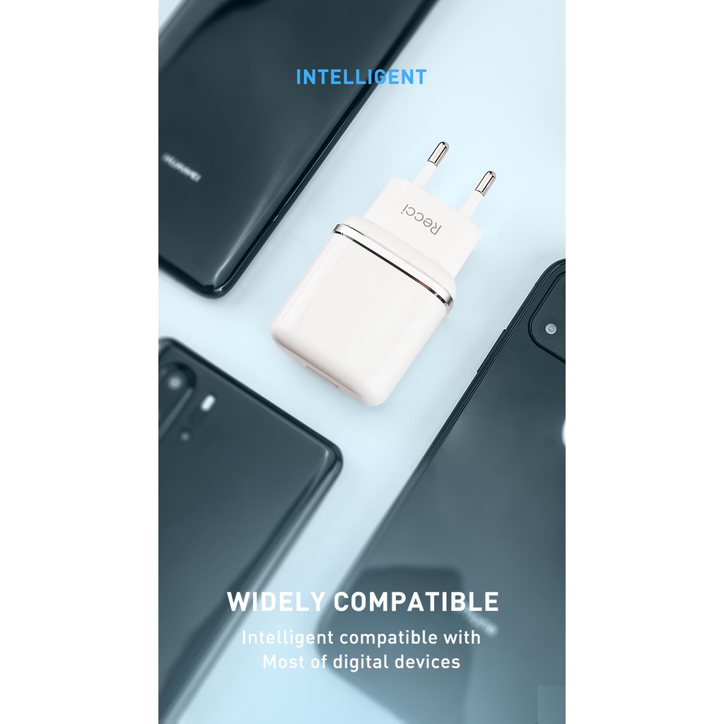 RECCI RCT-Q05E - Travel Charger Single USB Port - Support QC 3.0