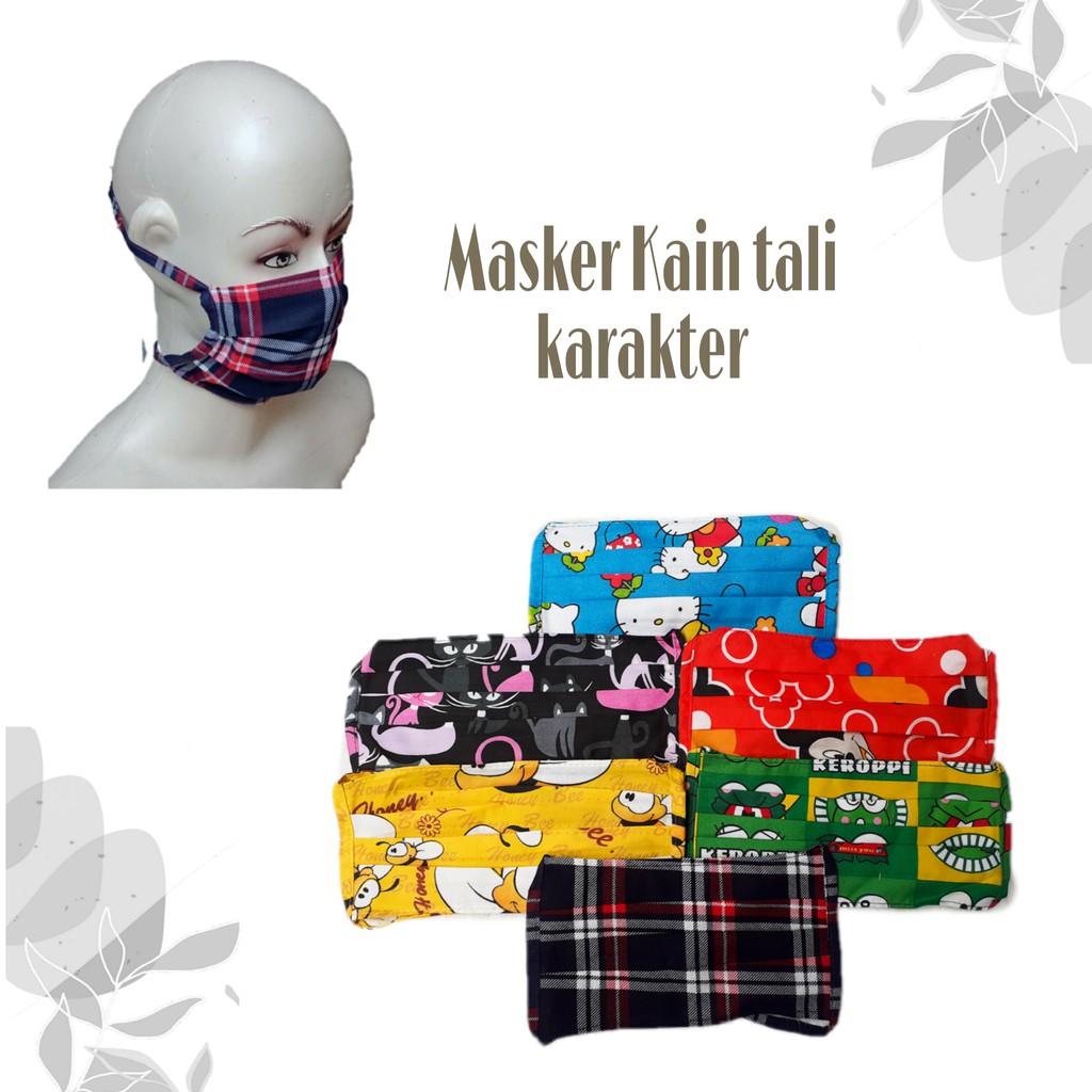 Masker kain tali karakter dan masker squba