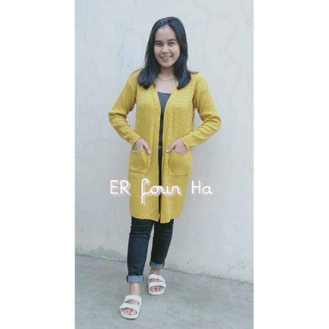 Cardigan wanita l Sweater Rajut l Pakaian Rajut Wanita l Rajut Outwear #rajutmurah longkardy BELLE