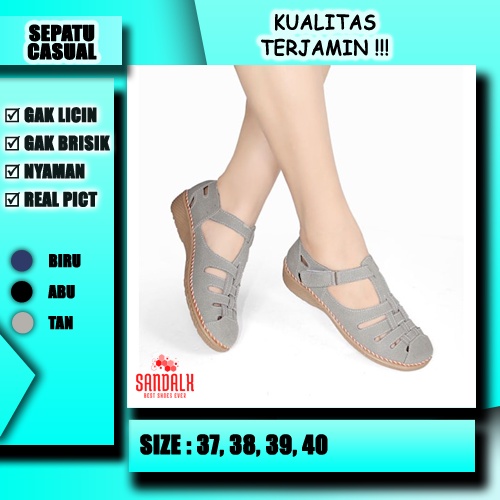 Sepatu Sandal Wanita Wedges Import - Sendal Wanita Kekinian Wedges Sandal Korea Calibi - Sandal Wani