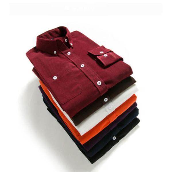 Fc Kemeja Corduroy Klasik Wanita  Lengan  Panjang  Warna 