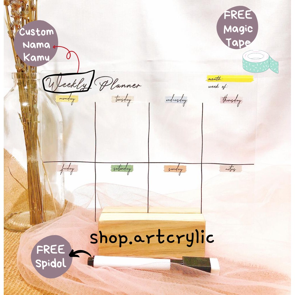 

Custom Acrylic To do List / Monthly Planner / Weekly Planner