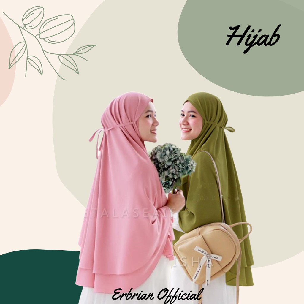 Khimar Talisa Khimar Kerudung Hijab Syari Jumbo 2 Layer Bahan Ceruty Varian Warna Cek Deskripsi