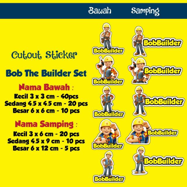 

Label Cut Out Bob The Builder Waterproof