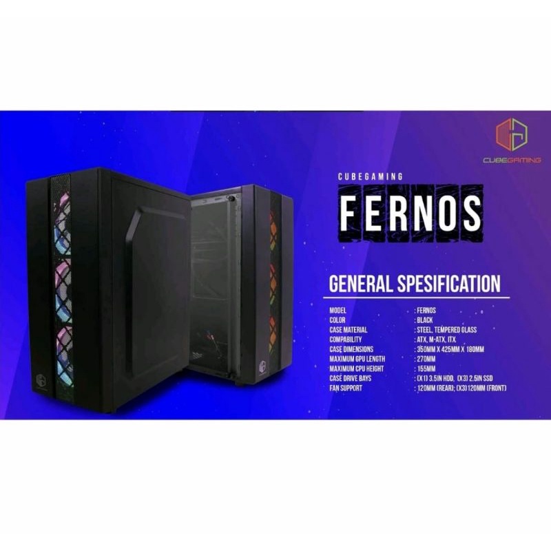 Cube gaming fernos free 3 fan rgb