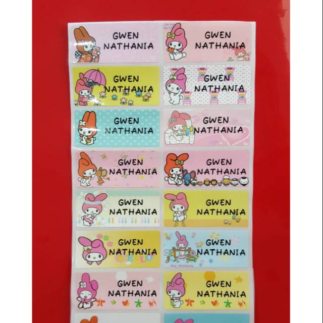 

Sweet Melody Label nama sticker label name waterproof