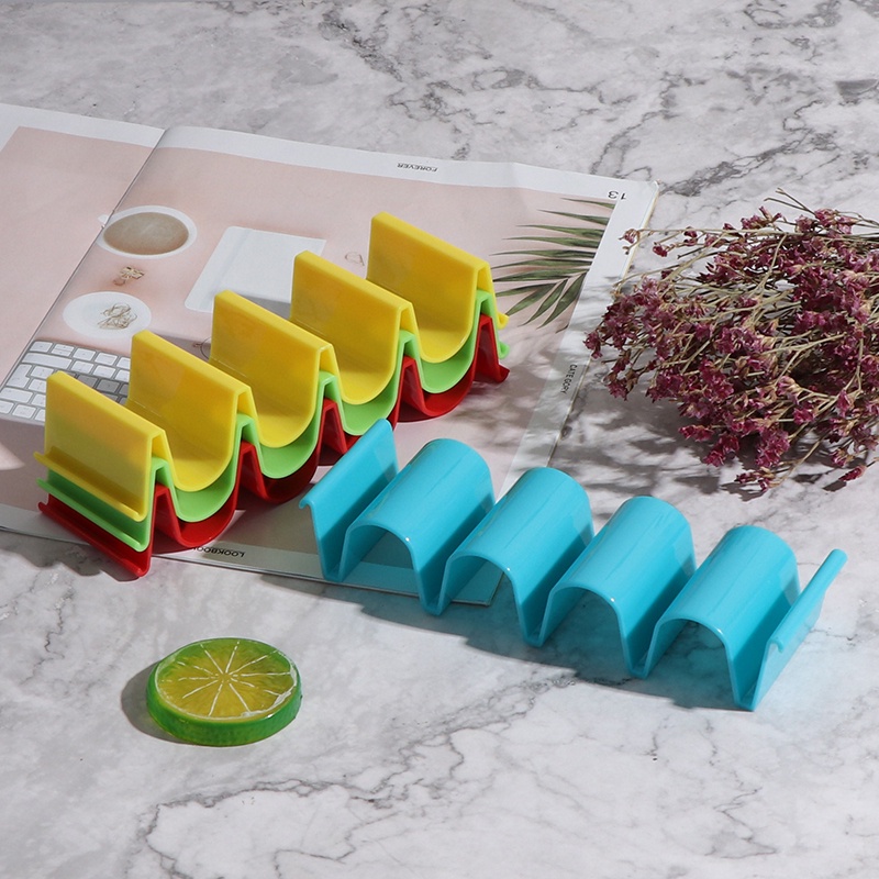 1pc Rak Stand Holder Taco Tortilla Warna-Warni Bahan ABS Untuk Sanitasi