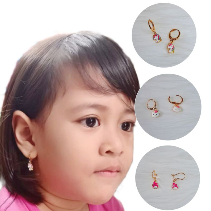 COD Anting Anak/Anting Bayi Balita/Perhiasan Anak Murah lapis Emas Imitasi/Anting Anak Athar Shop