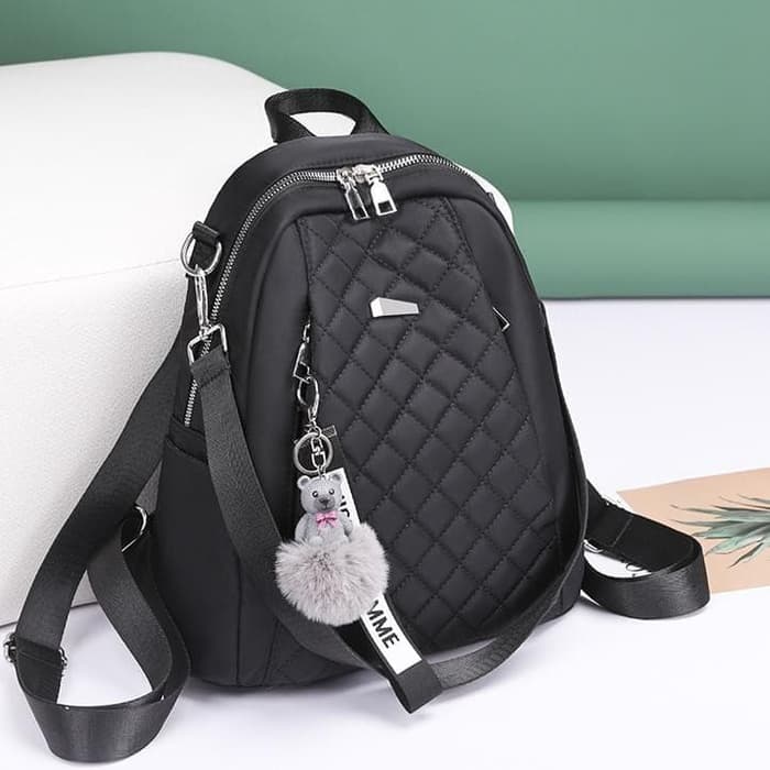 TAS RANSEL WANITA KOREA BACKPACK MURAH TERBARU TAS GENDONG LOKAL - Ungu