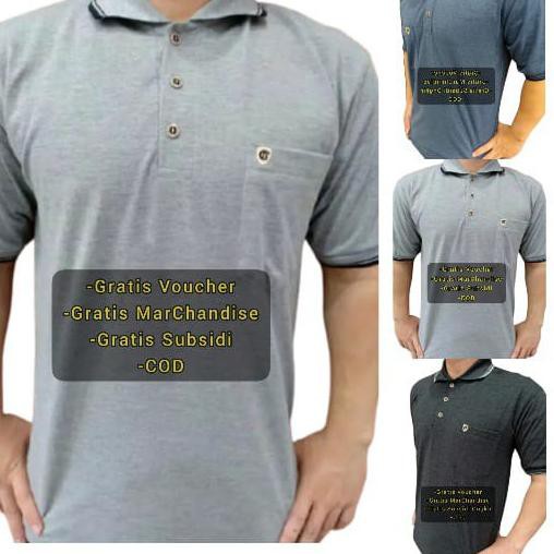 ➥ (F.05) Kaos Kerah/Kaos Pria Berkerah/Kaos Kerah Jumbo Katun Kantong Depan Size L XL XXL 3XL ♚