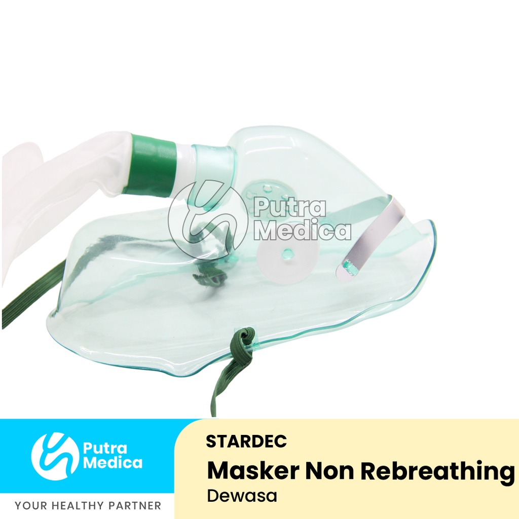 Stardec Non Rebreathing Oxygen Mask Dewasa / Masker Oksigen dengan Kantong