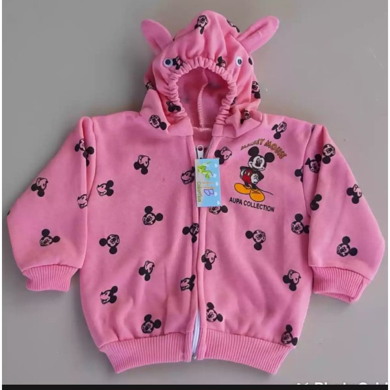 jaket lembut bayi usia 0_18 bulan motif miki mouse-3