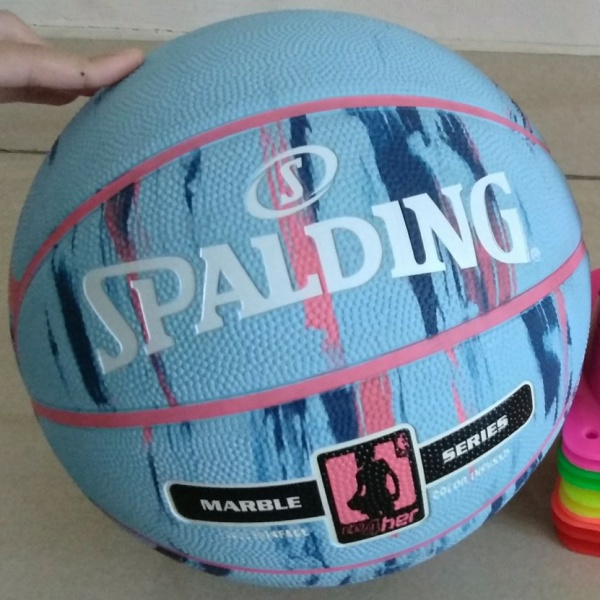Bola Basket Spalding Basketball Marble Series Women Blue - Original