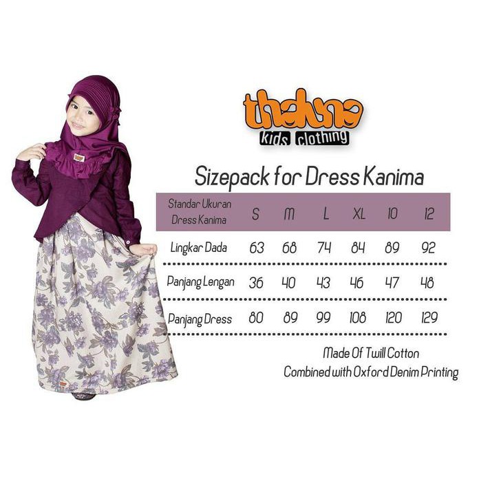 Cuci Gudang Thaluna Kids Kanima Mini - Gamis Katun Twill - Jual Gamis Anak Ori
