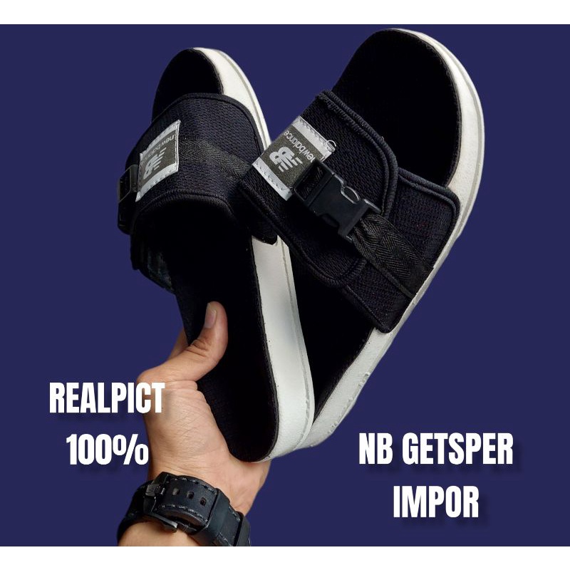 VianzShoes - Sandal / Sendal Flat Karet Jelly IMPOR Unisex / Couple GLORY N&B UPGRADE