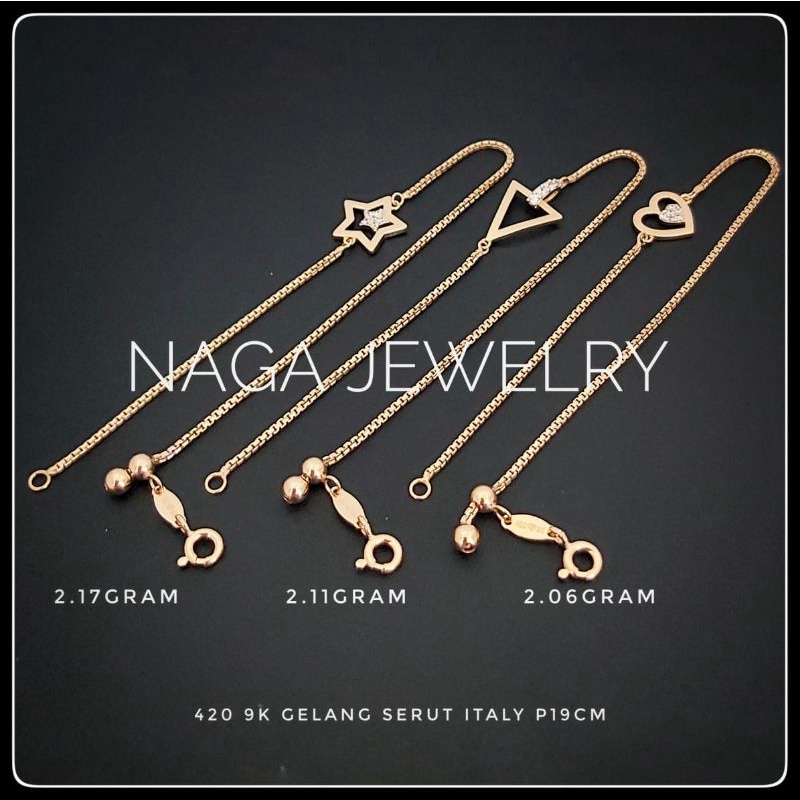 GELANG SERUT ITALY VANCY EMAS SETENGAH TUA KADAR 420(9K)