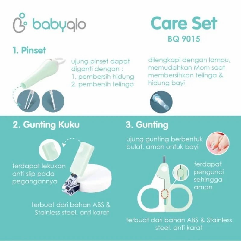 Babyqlo 6In1 Manicure Set / Care Set (Perlengkapan Manikur Bayi 6In1)