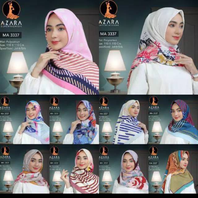 Jilbab Azara segi empat