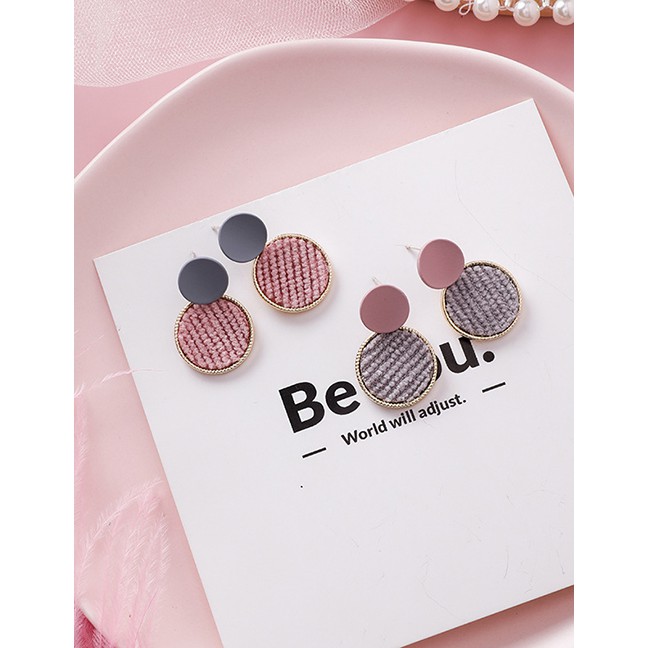 LRC Anting Tusuk Fashion Fabric Plush Face Earrings D28095