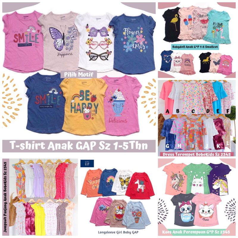 Sale Pakaian Anak Perempuan Branded Cuci Gudang &amp; Reject 1-5thn