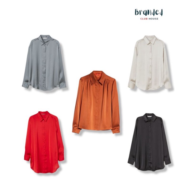 Kemeja HM H&M Satin Wanita Polos