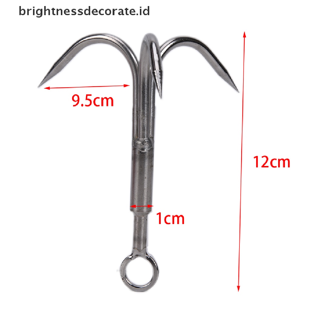 1 Pc Alat Carabiner 3 Cakar Bahan Stainless Steel Untuk Climbing