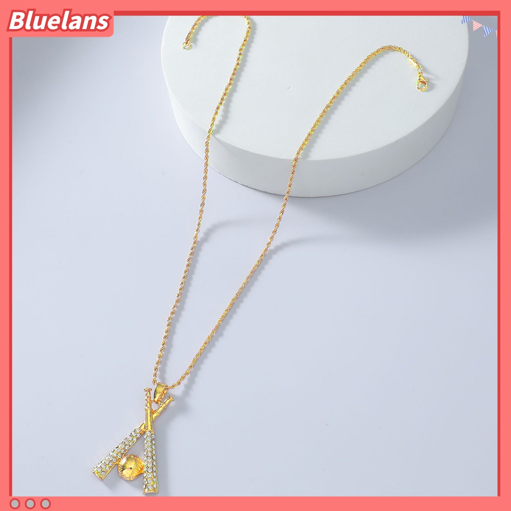 Kalung Liontin Bentuk Kelelawar Aksen Berlian Imitasi Gaya Hip Hop Untuk Pria