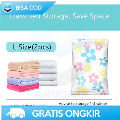 PLASTIK VAKUM PAKAIAN 1 SET ZIPLOCK WHISM SN09109 ORIGINAL 10 PCS PLASTIK VACUM BAJU PLUS POMPA ELEKTRIK