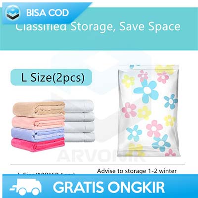 PLASTIK VAKUM PAKAIAN 1 SET ZIPLOCK WHISM SN09109 ORIGINAL 10 PCS PLASTIK VACUM BAJU PLUS POMPA ELEKTRIK