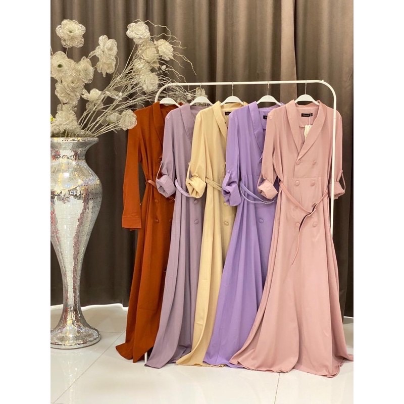 LONGBLAZER DRESS FREE BELT VIVORIE BRANDED IMPORT ORIGNAL