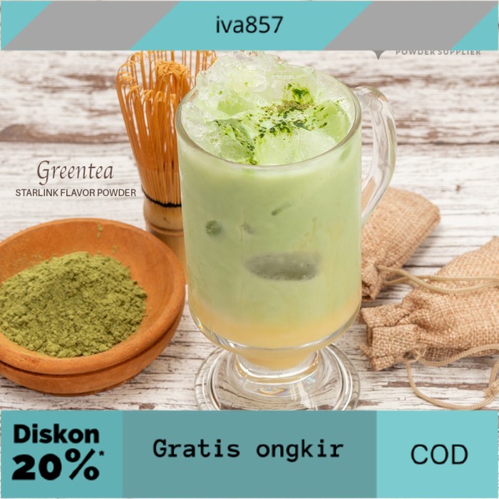 

PROMO greentea matcha starlink latte powder no sugar 1000 gr GRATIS ONGKIR